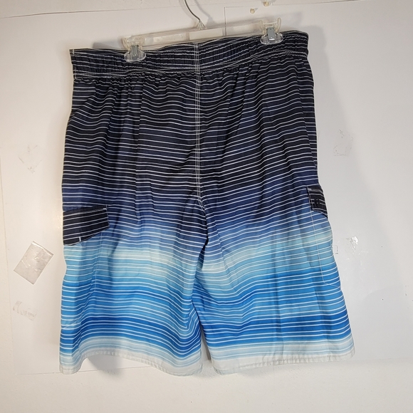 Mens Hang Ten Swim Trunks/Board Shorts Blue Ombre Tie Waist Size XL - Picture 6 of 9